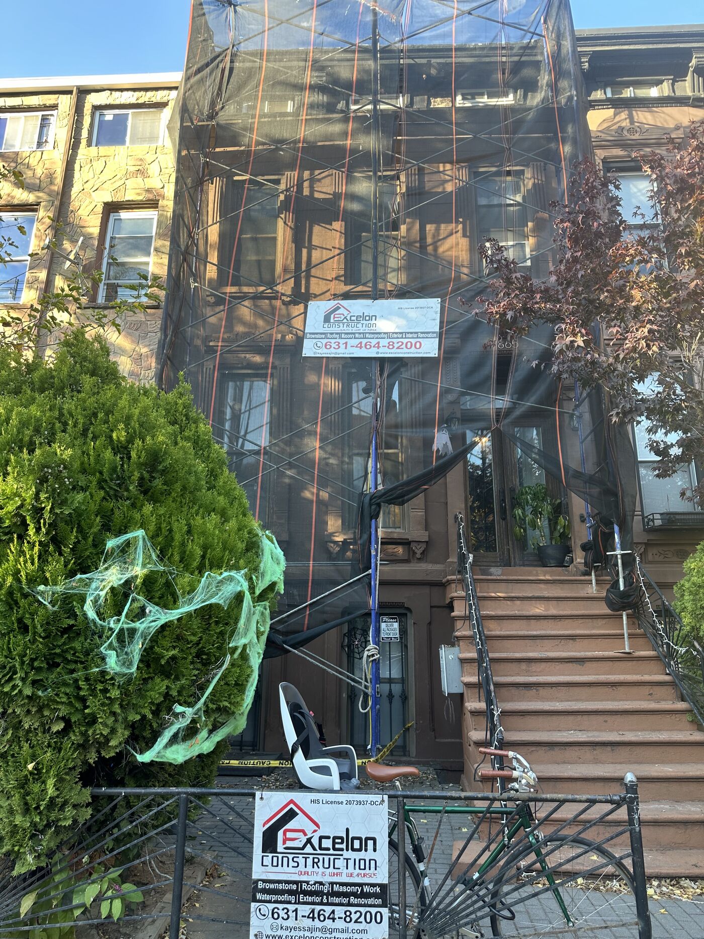 Cornice restoration at 865 Lafayette Avenue, Bed-Stuy