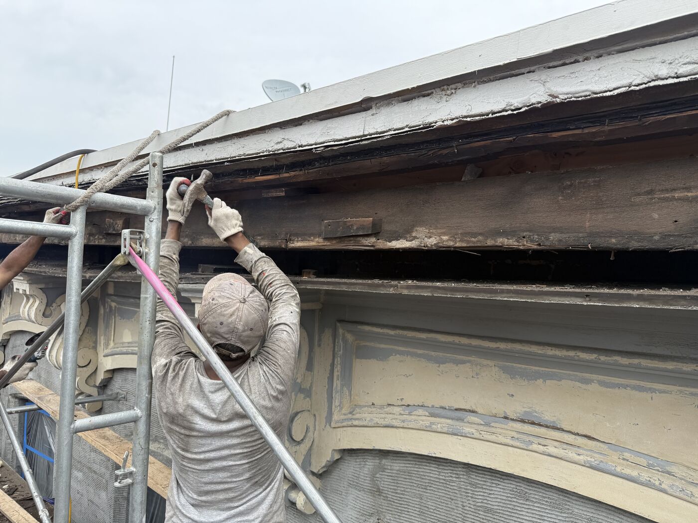 Cornice restoration at 355 Court Street, Carroll Gardens