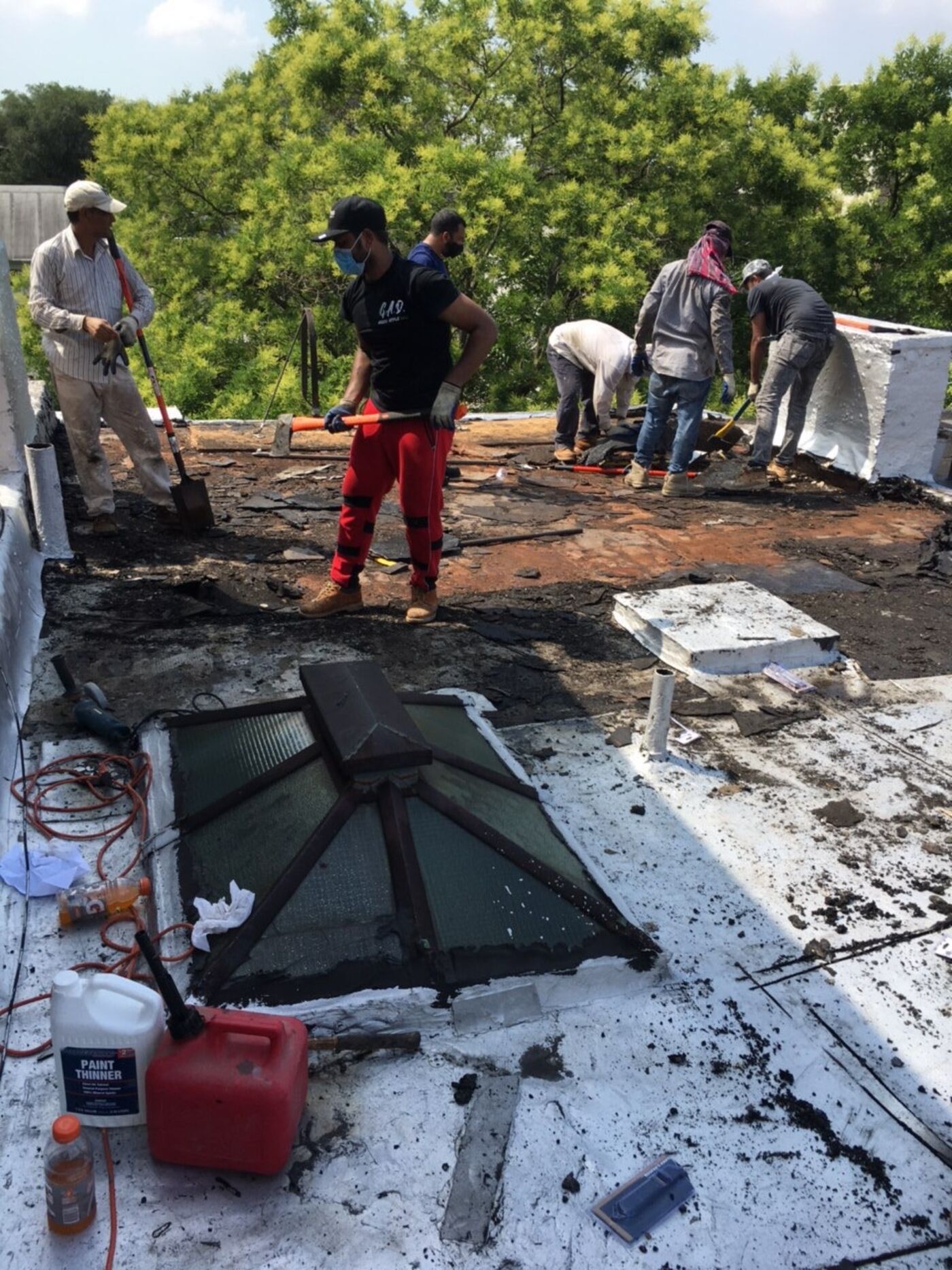 Parapet flashing detail showing proper integration with roof membrane.