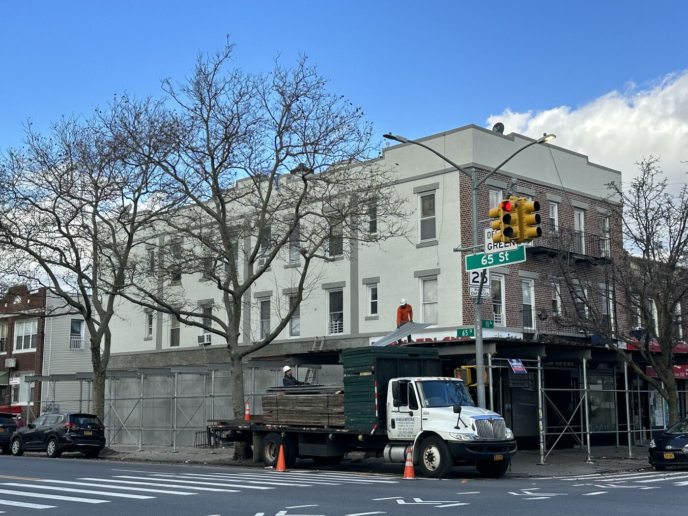 Building exterior in context.