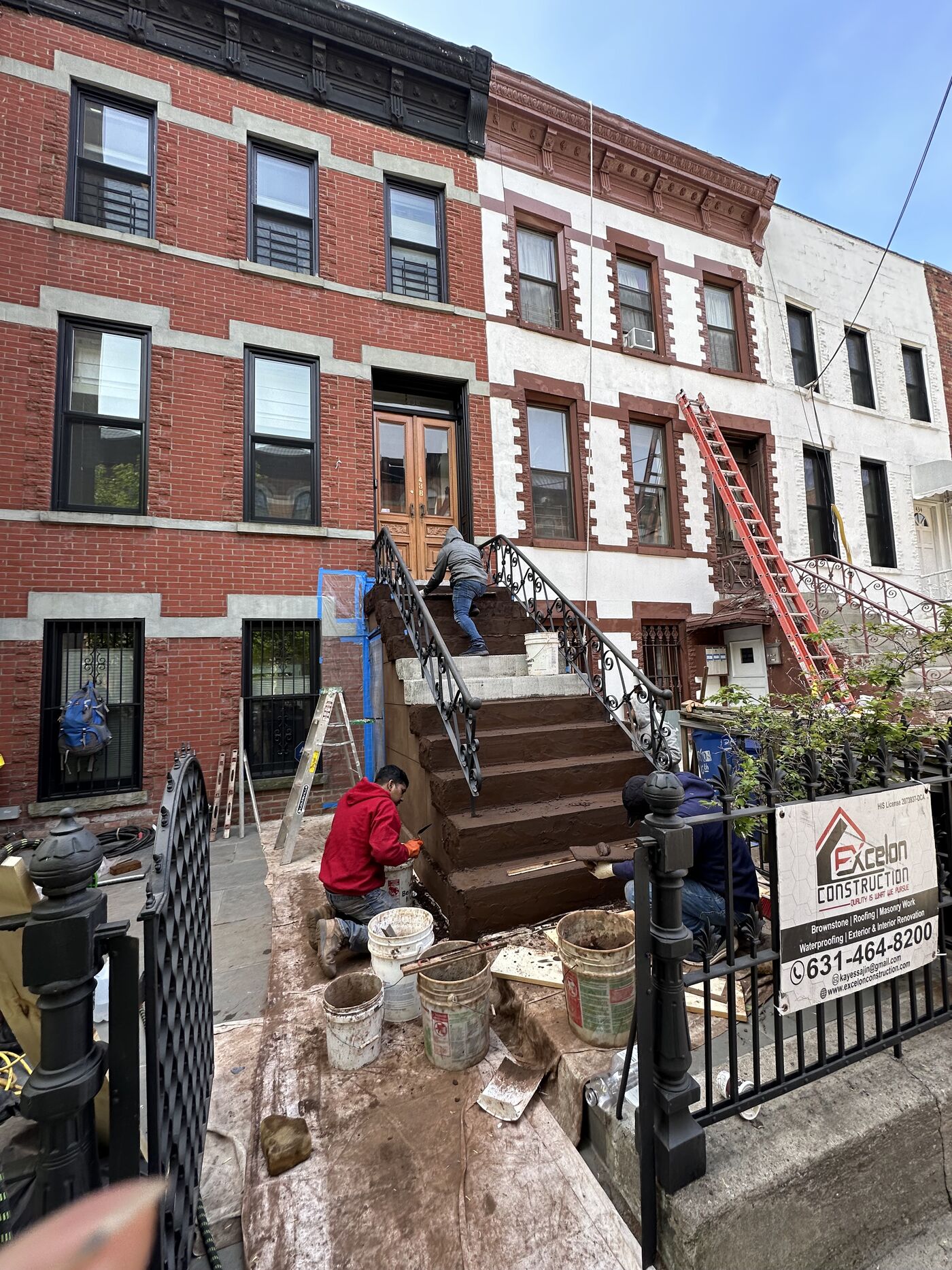 Ironwork prep — scraped, primed, and ready for paint.