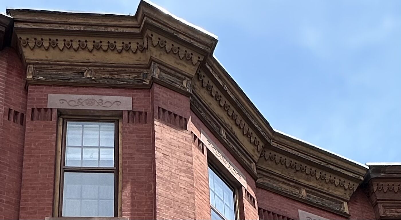 Cornice restoration at 385 14th Street, Park Slope