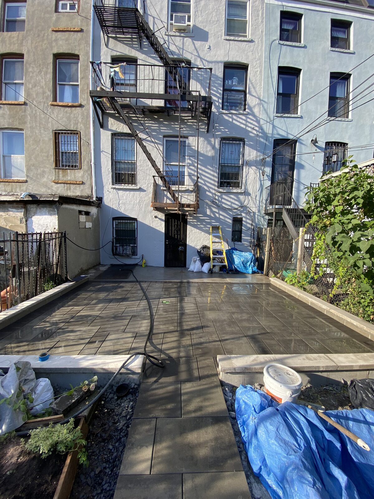 Sidewalk and paving stone installation in Boerum Hill